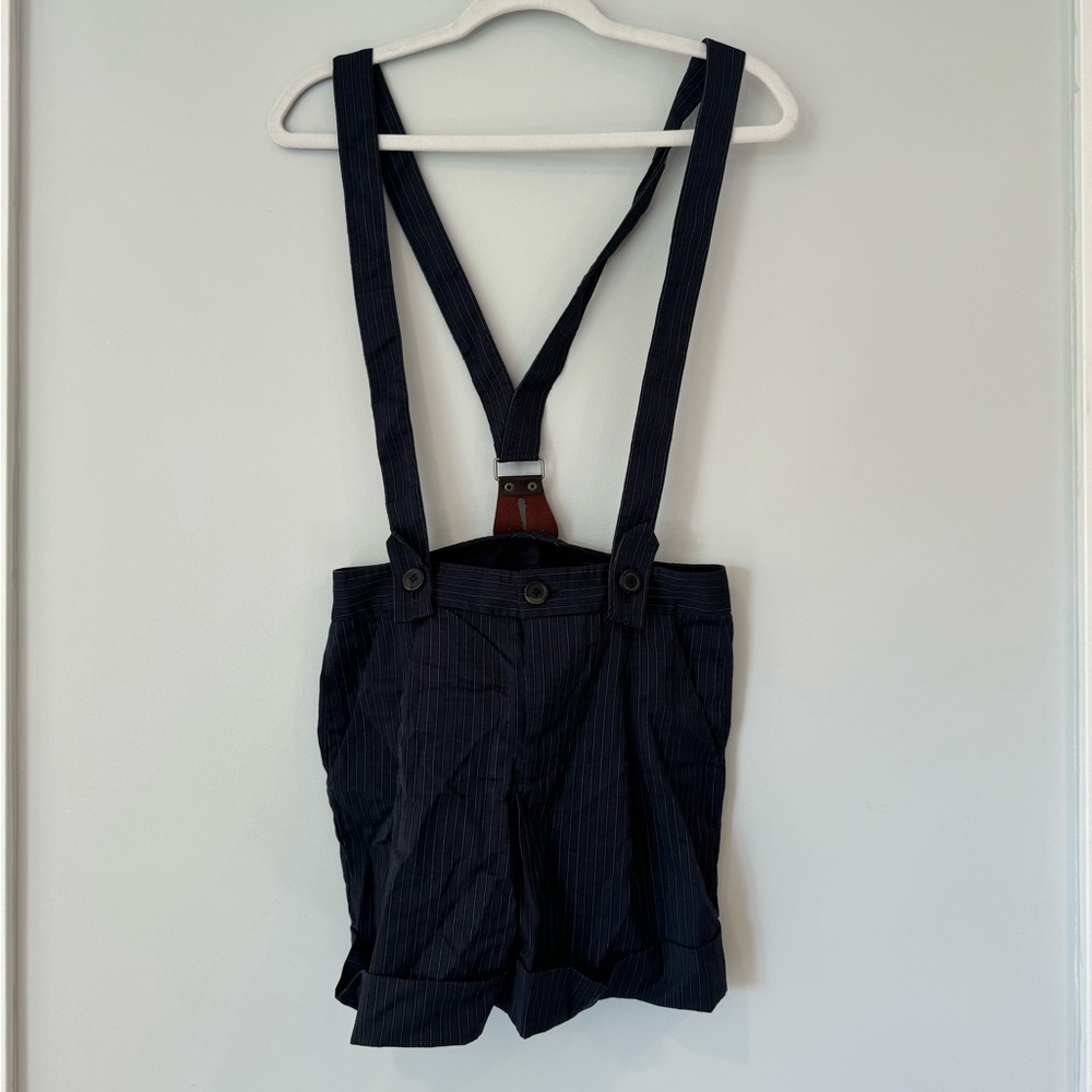 Club Monaco Pinstripe Suspender Shorts